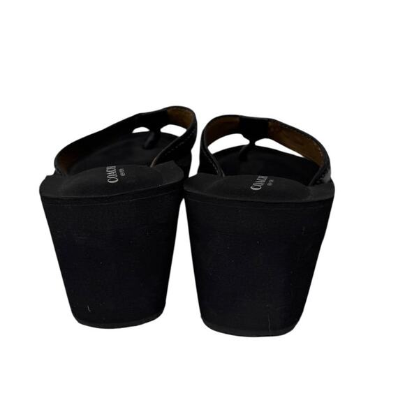 Coach Jolene Wedge Flip Flop Sandals Women’s Size 6B Black Platform Thong A9820 - Picture 5 of 10